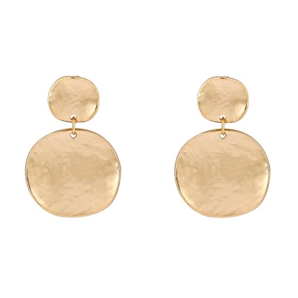 Jewelry - ✨ 4 for $20 sale ✨Gold hammer disc earrings